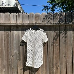 Women's White Mesh Cover